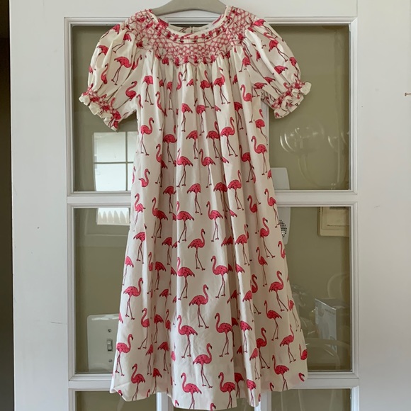 Smocked Flamingo Bishop’s Dress Size 4T - Picture 1 of 7